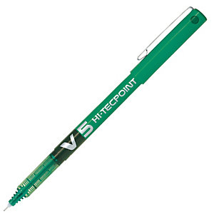 Pilot Hi-Tecpoint V5 Bolígrafo de punta de aguja, punta extrafina, cuerpo verde, tinta verde