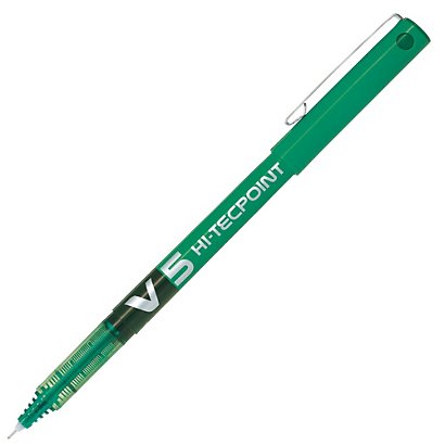 Pilot Hi-Tecpoint V5 Bolígrafo de punta de aguja, punta extrafina, cuerpo verde, tinta verde - 1