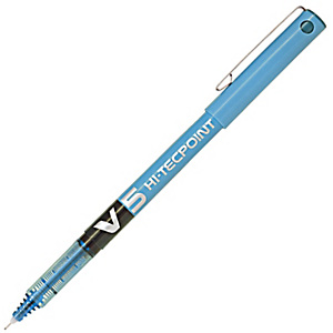 Pilot Hi-Tecpoint V5 Bolígrafo de punta de bola, punta extrafina, cuerpo azul, tinta azul claro