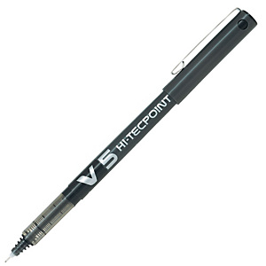 Pilot Hi-Tecpoint V5 Bolígrafo de punta de bola, punta extrafina, cuerpo negro, tinta negra Pilot Hi-Tecpoint V5 Bolígrafo de punta de bola, punta extrafina, cuerpo negro, tinta negra