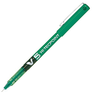 Pilot Hi-Tecpoint V5 Bolígrafo de punta de bola, punta extrafina, cuerpo verde, tinta verde Pilot Hi-Tecpoint V5 Bolígrafo de punta de bola, punta extrafina, cuerpo verde, tinta verde
