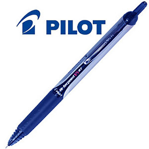 Pilot Hi-Tecpoint V5 RT Penna a sfera a scatto, Punta fine da 0,5 mm, Fusto argento con grip, Inchiostro blu