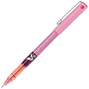 Pilot Hi-Tecpoint V5 Stylo roller encre liquide à capuchon pointe fine 0,5 mm rose Pilot Hi-Tecpoint V5 Stylo roller encre liquide à capuchon pointe fine 0,5 mm rose