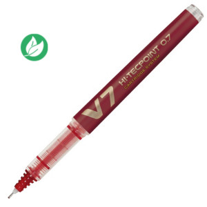 Pilot Hi-Tecpoint V7 Begreen - Stylo roller rechargeable pointe fine 0,7 mm - Rouge Pilot Hi-Tecpoint V7 Begreen - Stylo roller rechargeable pointe fine 0,7 mm - Rouge
