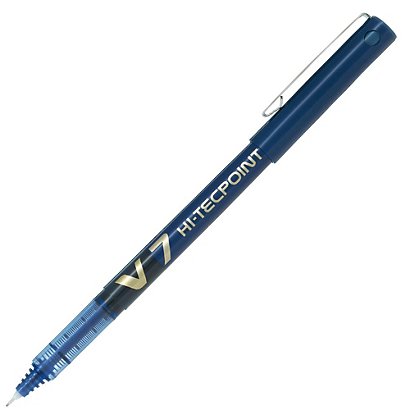 Pilot Hi-Tecpoint V7 Bolígrafo de punta de aguja, punta fina, cuerpo azul, tinta azul - 1