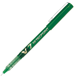 Pilot Hi-Tecpoint V7 Bolígrafo de punta de bola, punta fina, cuerpo verde, tinta verde Pilot Hi-Tecpoint V7 Bolígrafo de punta de bola, punta fina, cuerpo verde, tinta verde