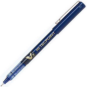 Pilot Hi-Tecpoint V7 Stylo roller encre liquide à capuchon pointe moyenne 0,7 mm bleu