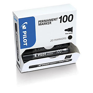 PILOT Marcatore Permanente Markers 100 - punta tonda 4,5 mm - nero - conf. 15 + 5 pezzi PILOT Marcatore Permanente Markers 100 - punta tonda 4,5 mm - nero - conf. 15 + 5 pezzi