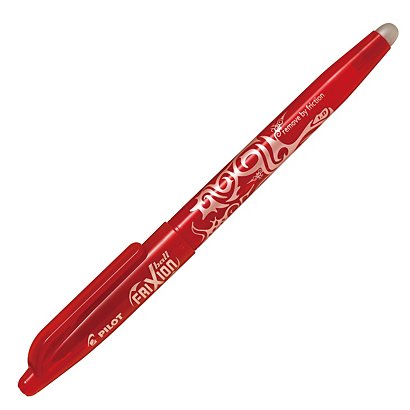 PILOT Penna cancellabile FriXion Ball, Punta 1 mm, Fusto rosso con grip, Inchiostro rosso (confezione 12 pezzi)