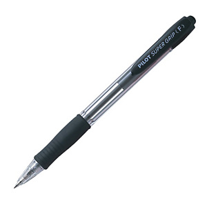 PILOT Penna a sfera a scatto Super Grip - punta fine 0,7 mm - nero PILOT Penna a sfera a scatto Super Grip - punta fine 0,7 mm - nero