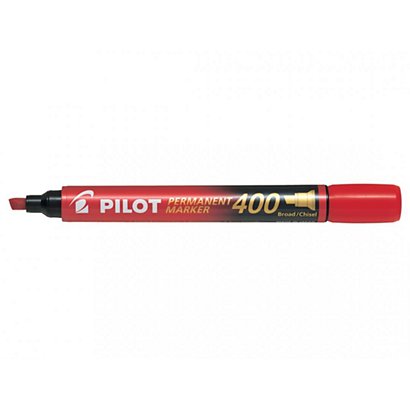 Pilot SCA-400 Marcador permanente, punta biselada, 4 mm, rojo - 1