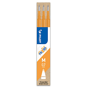 PILOT Set de 3 recharges pour roller FriXion Ball 07. Pointe moyenne 0,7 mm. Encre Orange Abricot PILOT Set de 3 recharges pour roller FriXion Ball 07. Pointe moyenne 0,7 mm. Encre Orange Abricot