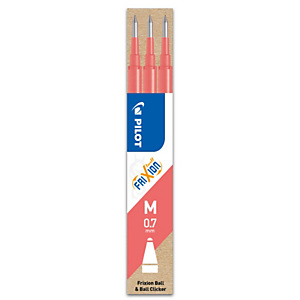PILOT Set de 3 recharges pour roller FriXion Ball 07. Pointe moyenne 0,7 mm. Encre Rose Corail PILOT Set de 3 recharges pour roller FriXion Ball 07. Pointe moyenne 0,7 mm. Encre Rose Corail