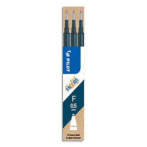 PILOT Set de 3 recharges pour roller FriXion. Pointe fine 0,5 mm. Encre Bleu nuit PILOT Set de 3 recharges pour roller FriXion. Pointe fine 0,5 mm. Encre Bleu nuit