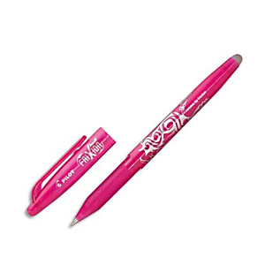 PILOT Stylo bille encre gel qui s'efface à l'aide de la gomme en bout de stylo FriXion coloris Rose PILOT Stylo bille encre gel qui s'efface à l'aide de la gomme en bout de stylo FriXion coloris Rose