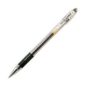 PILOT Stylo à bille pointe fine encre gel Noire corps plastique avec grip caoutchouc et capuchon G1 GRIP