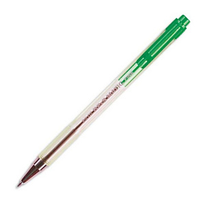 PILOT Stylo bille rechargeable pointe fine rétractable encre Verte corps plastique cristal BPS-MATIC