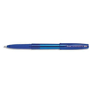 PILOT Stylo à bille Super Grip G à capuchon avec grip ergonomique, pointe extra-large rechargeable. Bleu