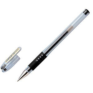 Pilot Stylo à encre gel, G-1 Grip, pointe fine, avec zone de préhension, corps transparent, encre noire Pilot Stylo à encre gel, G-1 Grip, pointe fine, avec zone de préhension, corps transparent, encre noire