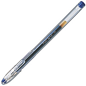 Pilot Stylo à encre gel, G-1, pointe extra fine (0,5 mm), avec zone de préhension, corps en plastique transparent, encre bleue Pilot Stylo à encre gel, G-1, pointe extra fine (0,5 mm), avec zone de préhension, corps en plastique transparent, encre bleue