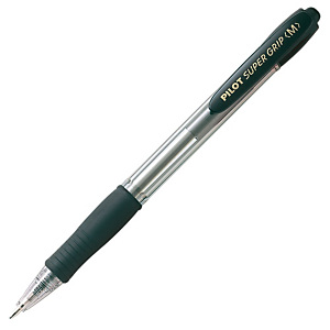 Pilot Super Grip Bolígrafo retráctil de punta de bola, punta mediana, cuerpo de plástico negro con grip, tinta negra Pilot Super Grip Bolígrafo retráctil de punta de bola, punta mediana, cuerpo de plástico negro con grip, tinta negra
