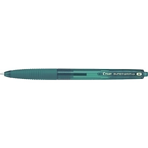 PILOT Super Grip G Bolígrafo retráctil de punta de bola, punta mediana, cuerpo de plástico con grip, tinta verde PILOT Super Grip G Bolígrafo retráctil de punta de bola, punta mediana, cuerpo de plástico con grip, tinta verde