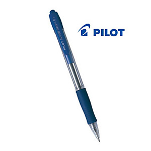 Pilot Super Grip Penna a sfera a scatto, Punta fine da 0,7 mm, Fusto  trasparente con grip, Inchiostro blu (confezione 12 pezzi) - Penne a Sfera  a Scatto