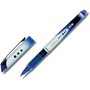 Pilot V Ball Grip Roller Stick, Punta extra fine da 0,5 mm, Fusto blu con grip, Inchiostro blu Pilot V Ball Grip Roller Stick, Punta extra fine da 0,5 mm, Fusto blu con grip, Inchiostro blu