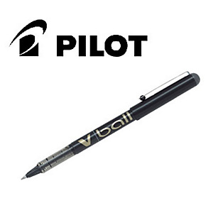 Pilot V Ball Roller Stick, Punta fine, Fusto nero, Inchiostro nero (confezione 12 pezzi) Pilot V Ball Roller Stick, Punta fine, Fusto nero, Inchiostro nero (confezione 12 pezzi)