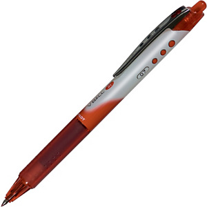 Pilot V Ball RT Bolígrafo retráctil de punta de bola, punta fina, cuerpo rojo con grip, tinta roja