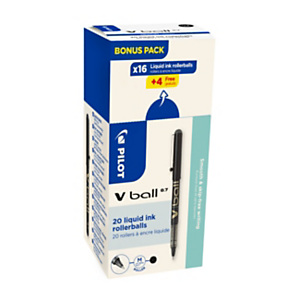 Pilot V Ball Stylo roller encre liquide à capuchon pointe moyenne 0,7 mm noir (Pack Promo 16 + 4 OFFERTS) Pilot V Ball Stylo roller encre liquide à capuchon pointe moyenne 0,7 mm noir (Pack Promo 16 + 4 OFFERTS)