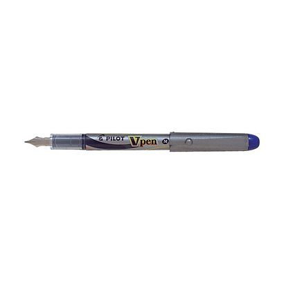 Pilot V-Pen Silver Penna stilografica, Punta media, Fusto grigio, Inchiostro  blu - Penne Stilografiche