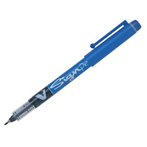 Pilot V Sign Pen Bolígrafo fineliner, Punta mediana de 2 mm, Cuerpo azul, Tinta azul Pilot V Sign Pen Bolígrafo fineliner, Punta mediana de 2 mm, Cuerpo azul, Tinta azul