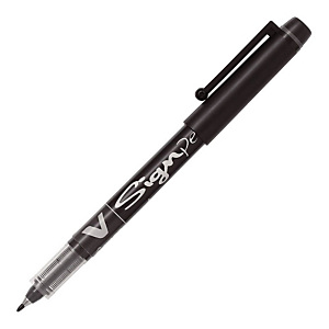 Pilot V-Sign Pen Stylo feutre à capuchon pointe moyenne 2 mm noir Pilot V-Sign Pen Stylo feutre à capuchon pointe moyenne 2 mm noir