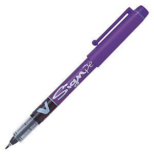 Pilot V-Sign Pen Stylo feutre à capuchon pointe moyenne 2 mm violet Pilot V-Sign Pen Stylo feutre à capuchon pointe moyenne 2 mm violet