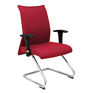 PIQUERAS Y CRESPO Albacete Silla de confidente, tela, estructura metálica, rojo PIQUERAS Y CRESPO Albacete Silla de confidente, tela, estructura metálica, rojo