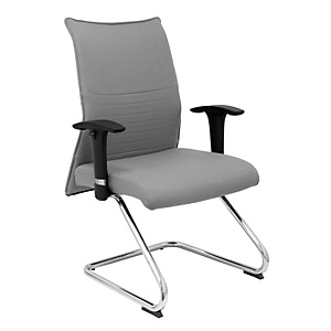 PIQUERAS Y CRESPO Albacete Silla de confidente, tela, estructura metálica, gris PIQUERAS Y CRESPO Albacete Silla de confidente, tela, estructura metálica, gris