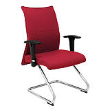 PIQUERAS Y CRESPO Albacete Silla de confidente, tela, estructura metálica, rojo PIQUERAS Y CRESPO Albacete Silla de confidente, tela, estructura metálica, rojo