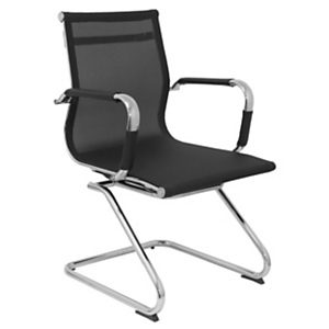 PIQUERAS Y CRESPO Barrax Silla de confidente, malla, estructura metálica cromada, negro PIQUERAS Y CRESPO Barrax Silla de confidente, malla, estructura metálica cromada, negro
