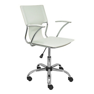 PIQUERAS Y CRESPO Bogarra Silla de oficina, piel reconstituida, altura 86-95 cm, blanco PIQUERAS Y CRESPO Bogarra Silla de oficina, piel reconstituida, altura 86-95 cm, blanco