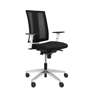 PIQUERAS Y CRESPO Cózar Silla de oficina, malla y tela, altura 98-118 cm, negro y blanco PIQUERAS Y CRESPO Cózar Silla de oficina, malla y tela, altura 98-118 cm, negro y blanco