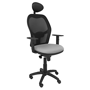 PIQUERAS Y CRESPO Jorquera Silla de oficina, malla y tela, altura 103-113 cm, gris y negro PIQUERAS Y CRESPO Jorquera Silla de oficina, malla y tela, altura 103-113 cm, gris y negro