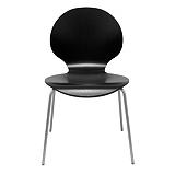 PIQUERAS Y CRESPO Peñas Silla de cafetería, apilable, madera, estructura metálica, negro PIQUERAS Y CRESPO Peñas Silla de cafetería, apilable, madera, estructura metálica, negro