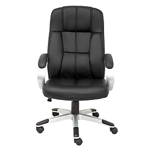 PIQUERAS Y CRESPO Tobarra Sillón de dirección, símil piel, altura 108-116 cm, negro PIQUERAS Y CRESPO Tobarra Sillón de dirección, símil piel, altura 108-116 cm, negro