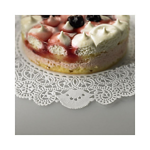 Pizzo rotondo in carta per dolci, Ø 16 cm, Bianco (confezione 100 pezzi) Pizzo rotondo in carta per dolci, Ø 16 cm, Bianco (confezione 100 pezzi)