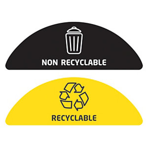 Planche  de 2 stickers tri  pour corbeille 2*60l avec totem tulipe -  recyclable/non recyclable
