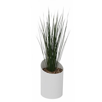 Plante artificielle Bac Design herbes hautes H. 160 cm - Pot rond blanc