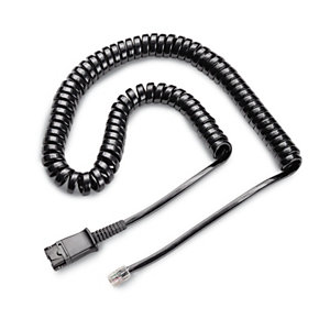 Plantronics Cable rizado compatible UNIFY, U10P-S19 - QD/RJ45, 4m, negro