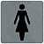 Plaquette de porte toilettes femmes 10 x 10 cm aluminium brossé - 1