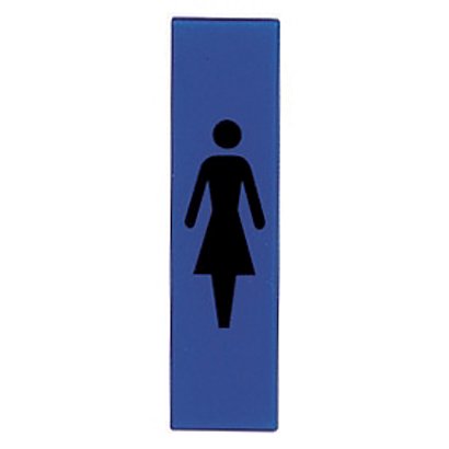 Plaquette de porte verticale sanitaires et vestiaires femmes 4 x 17 cm plexiglas